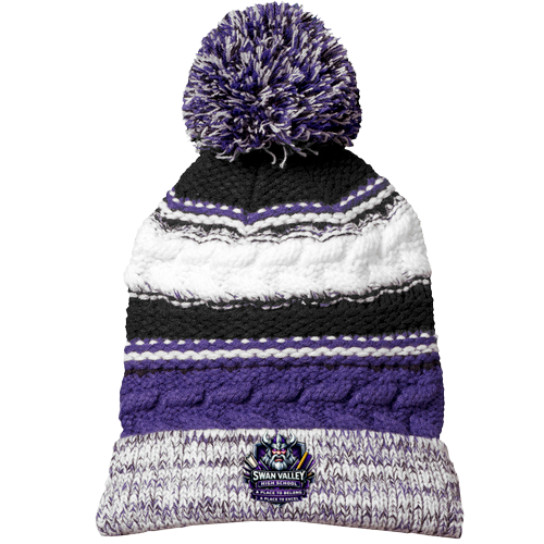 Swan Valley Embroidered Pom Pom Team Beanie